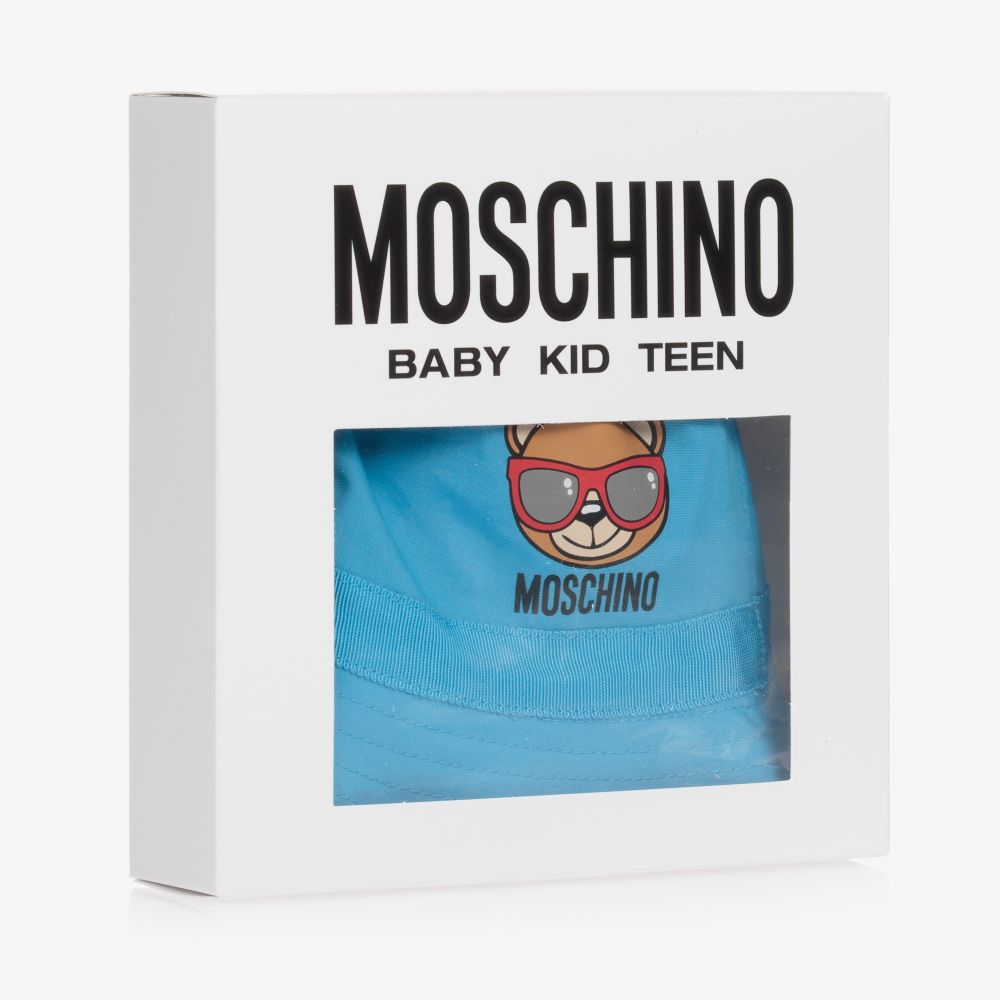Moschino Baby-Blue Teddy Bear Bucket Hat | Childrensalon Outlet