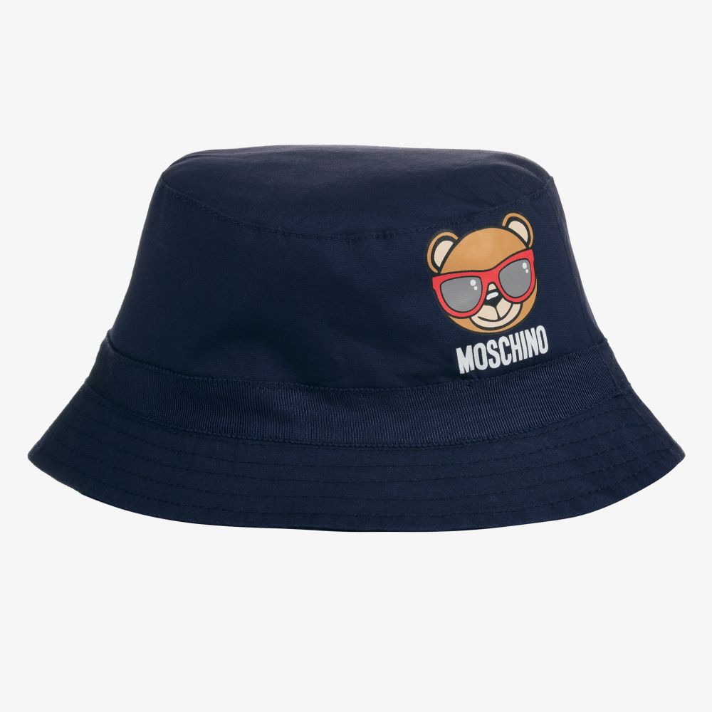 Moschino Baby - Синяя шапка-ведро с медвежонком | Childrensalon