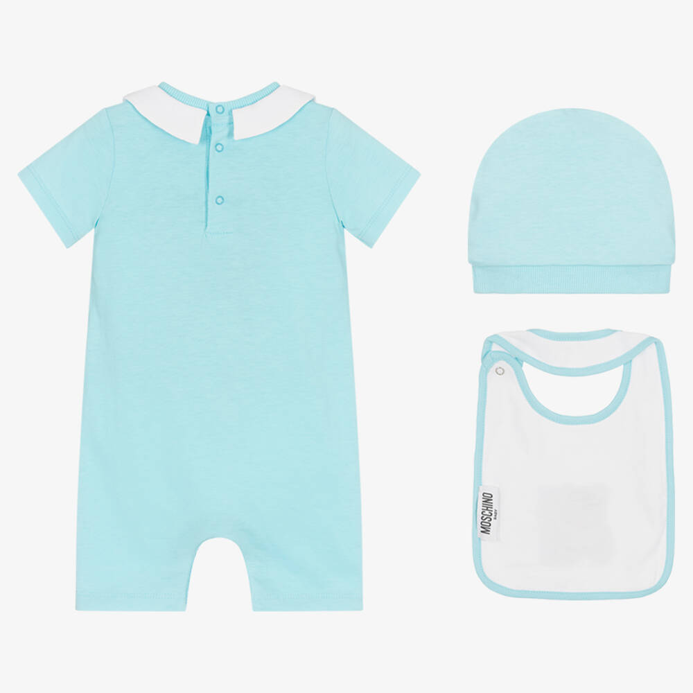 Moschino Baby-طقم تبّان قطن عضوي لون أزرق للأطفال | Childrensalon Outlet