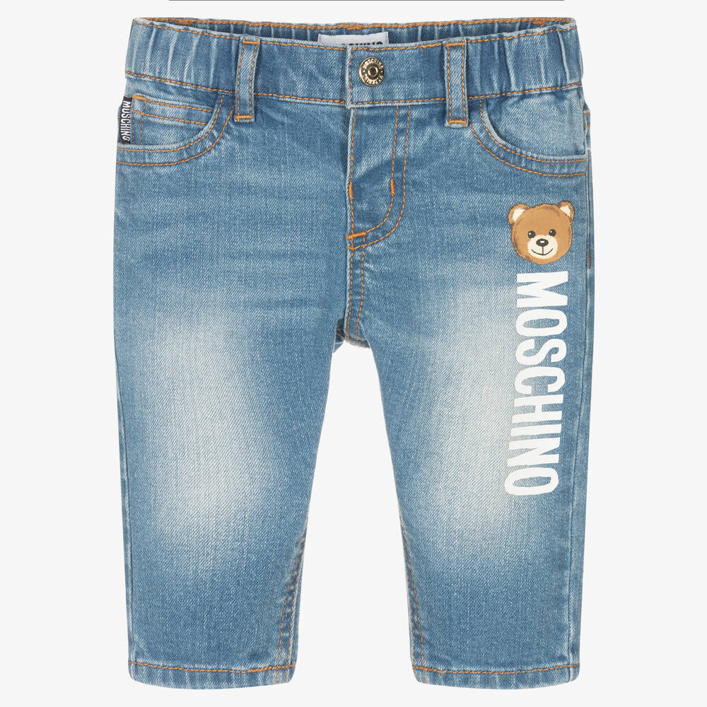 Moschino Baby - Голубые джинсы с медвежонком | Childrensalon
