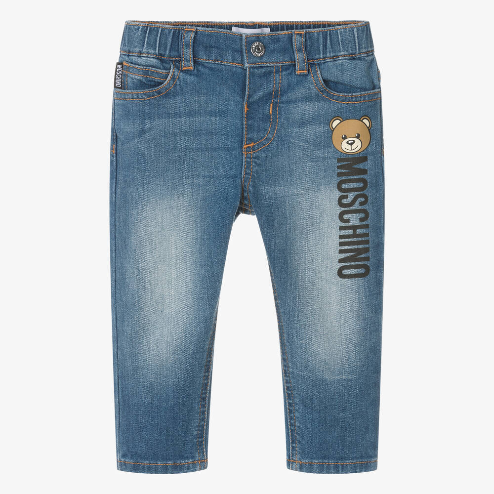 Moschino Baby - Синие джинсы с медвежонком | Childrensalon