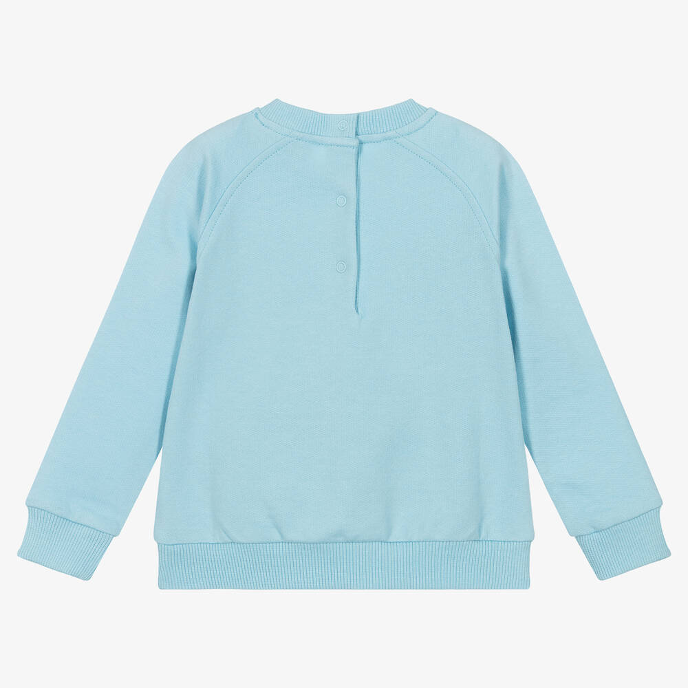 Moschino Blue Teddy Bear Logo Sweatshirt