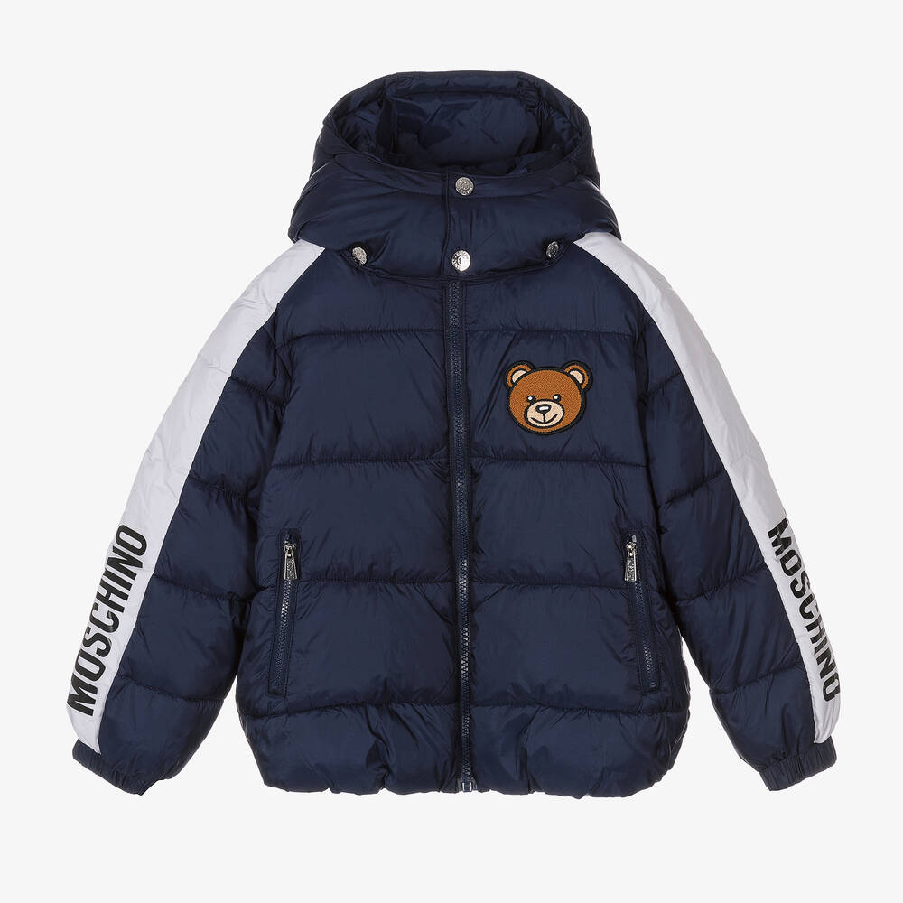 Moschino Kid-Teen -  Blue Teddy Bear Puffer Jacket | Childrensalon