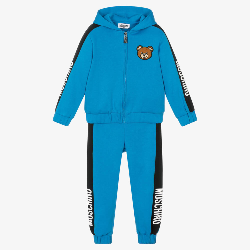 Moschino Kid-Teen - Blauer Teddy-Trainingsanzug | Childrensalon