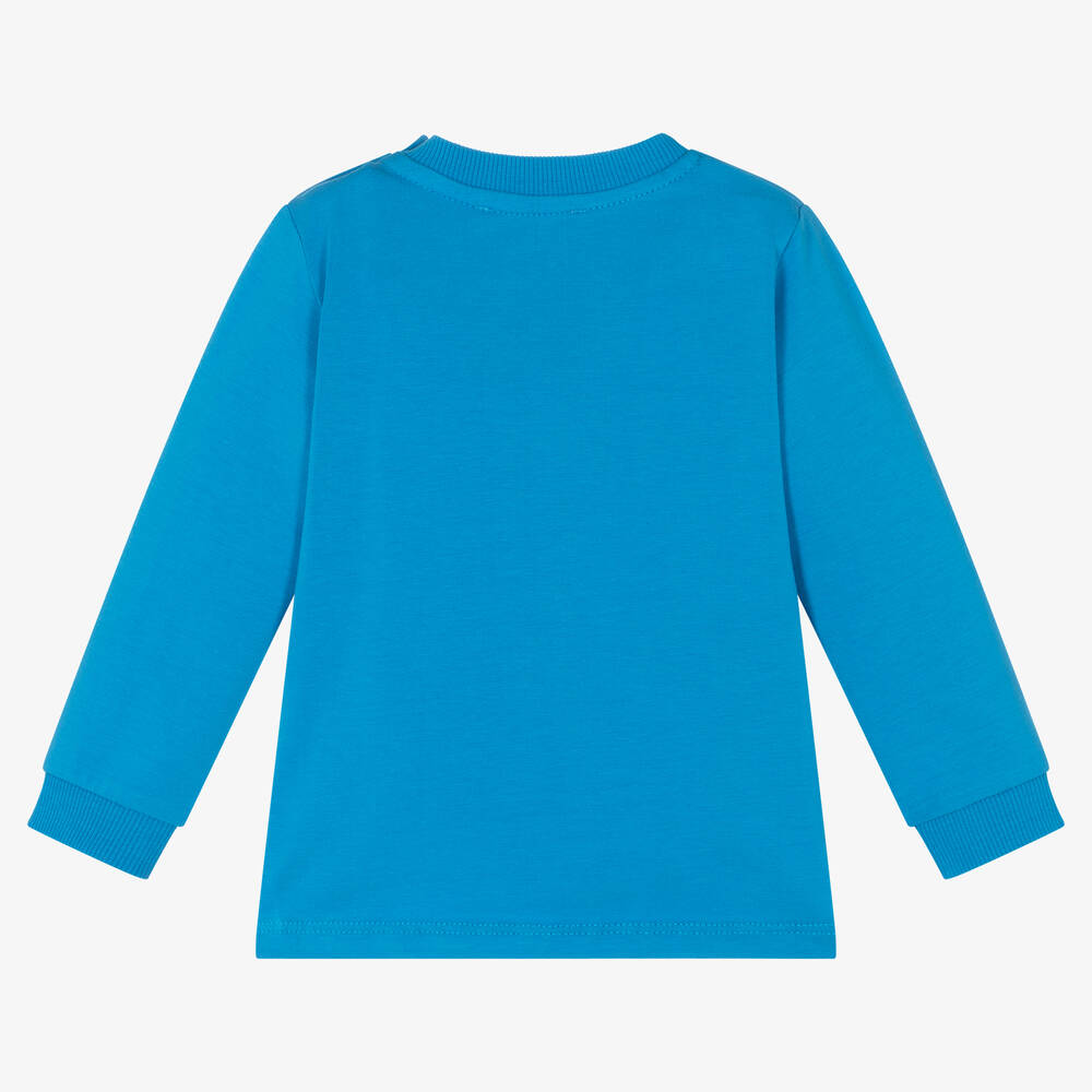 Moschino Малыши-Синий топ с фото медвежат | Childrensalon Outlet