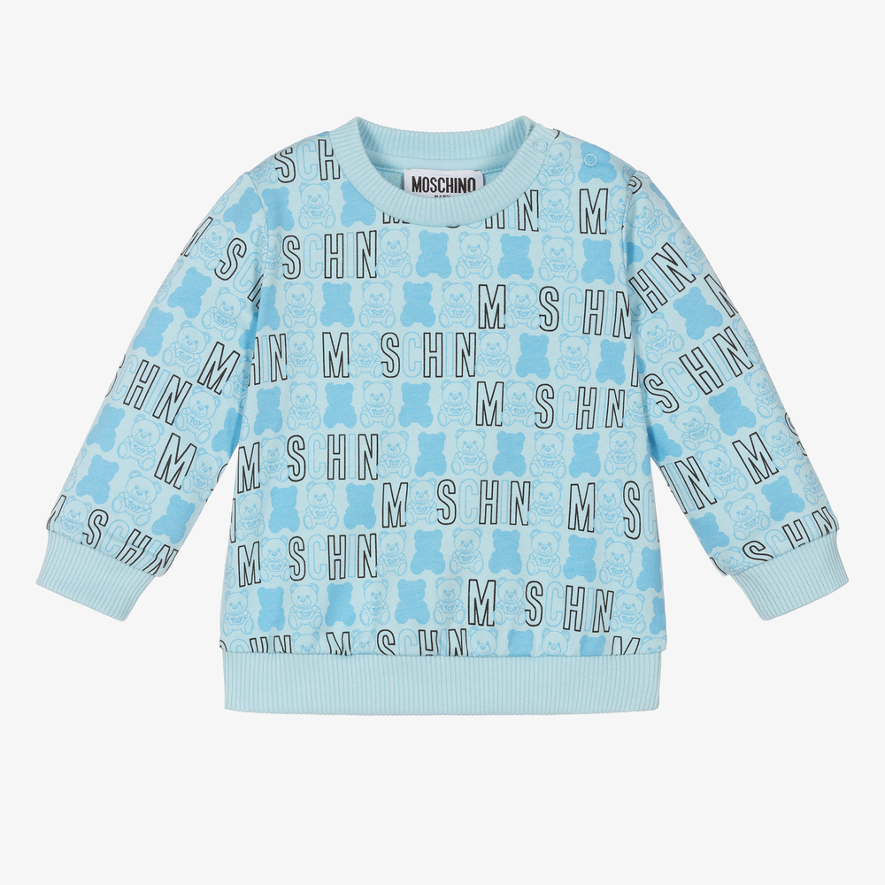 Moschino Baby - Sweat bleu à imprimé Nounours | Childrensalon