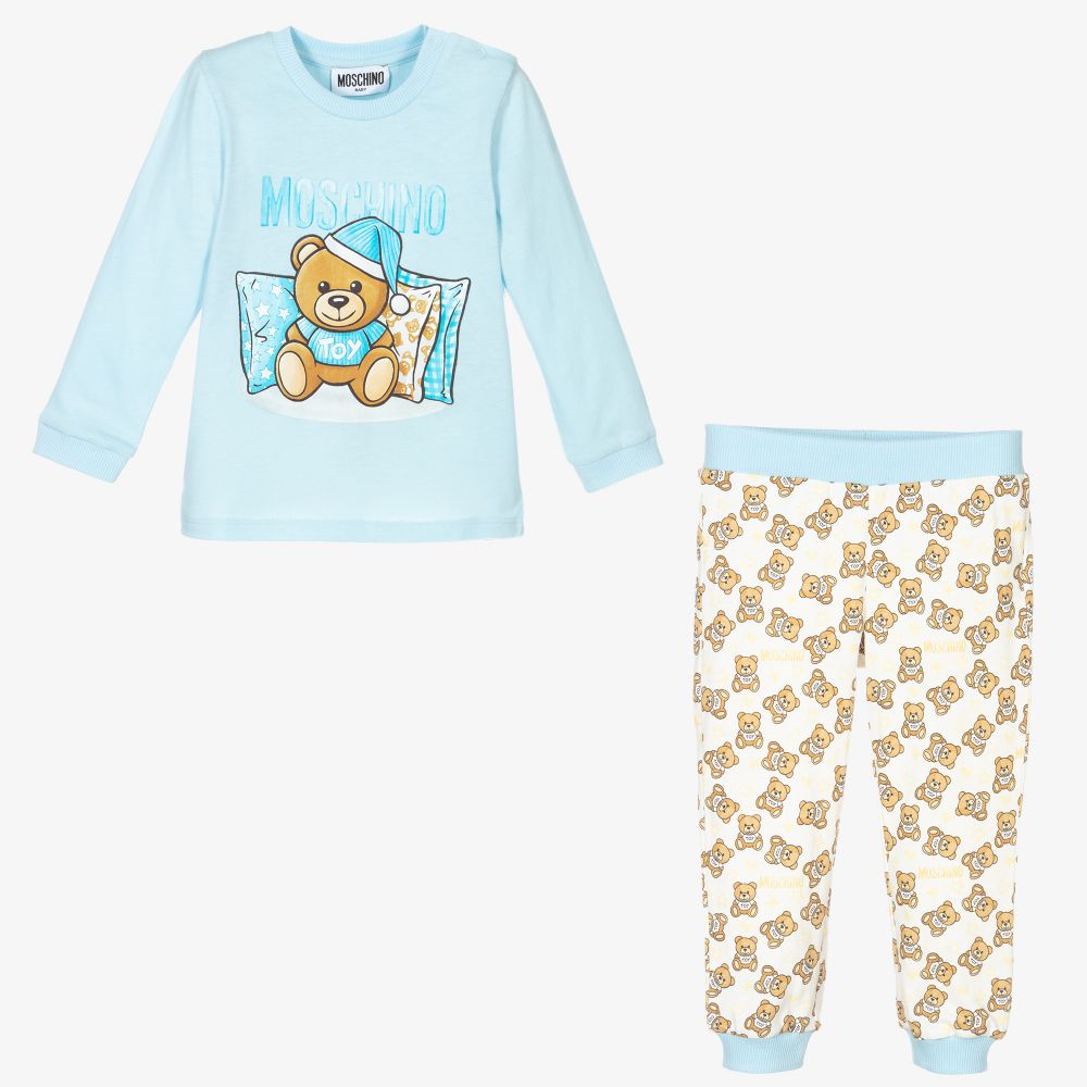 Moschino Baby Blue Teddy Trouser Set