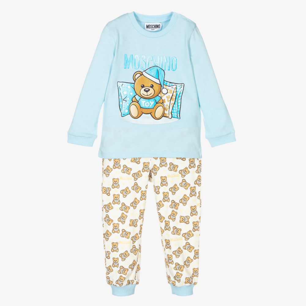 Moschino Baby - Голубой топ c мишкой и штанишками | Childrensalon