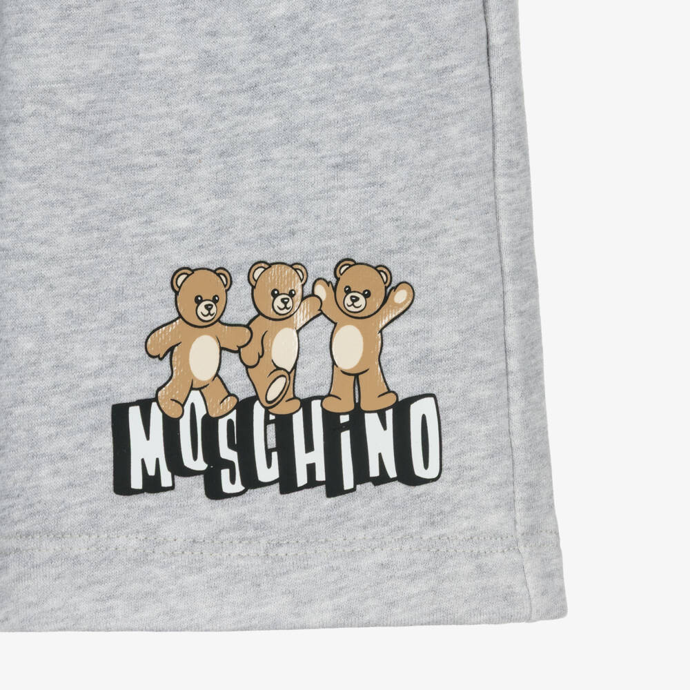 Moschino-Boy's Grey Bear Knit Shorts | Childrensalon Outlet