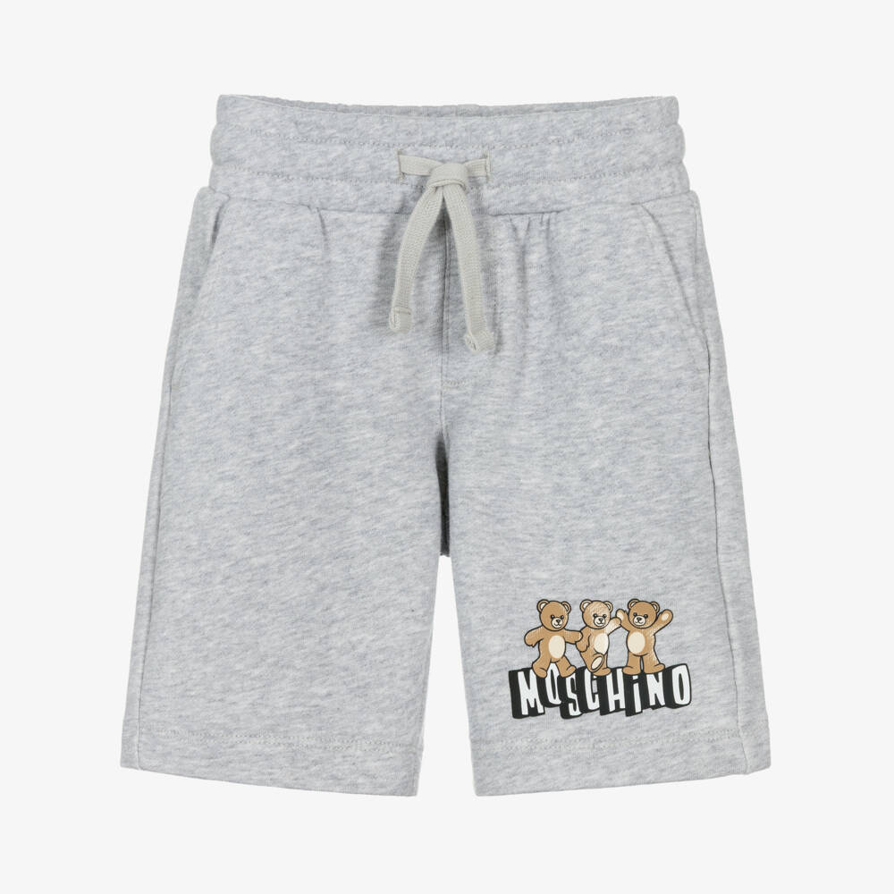 Moschino-Boy's Grey Bear Knit Shorts | Childrensalon Outlet