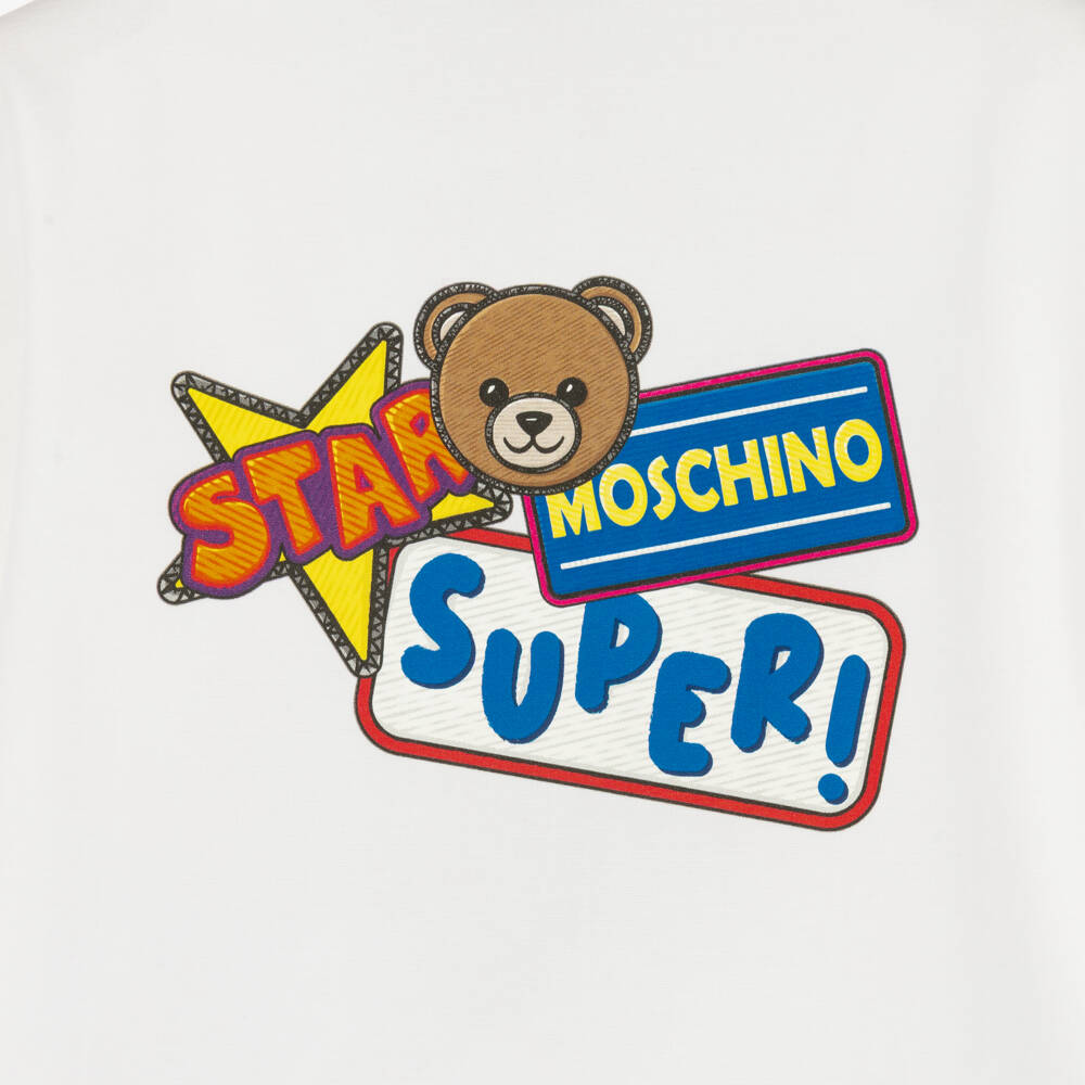 Moschino-Белый хлопковый топ с карманами для мальчиков | Childrensalon Outlet