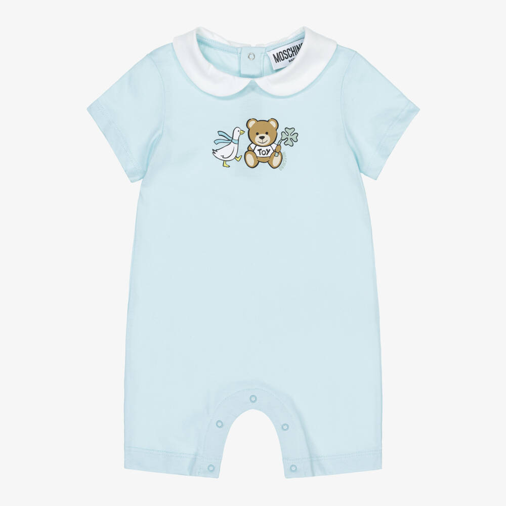 Moschino-Boys Azure Cotton Bear Shortie | Childrensalon Outlet
