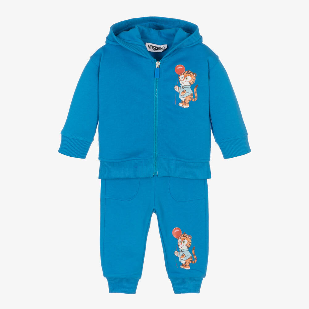 Moschino Baby-طقم جوجر قطني أزرق للأولاد | Childrensalon Outlet