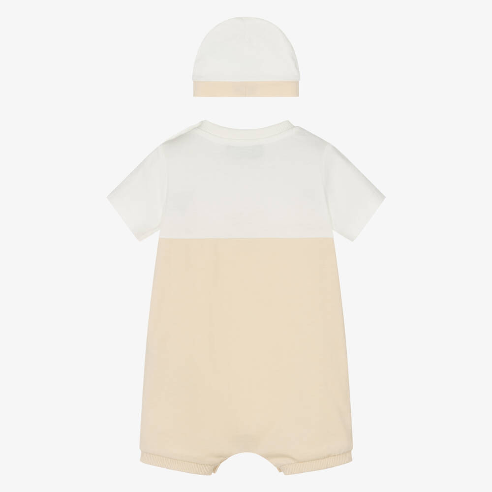 Moschino-طقم شورت قطني بيج للأولاد مع دب | Childrensalon Outlet