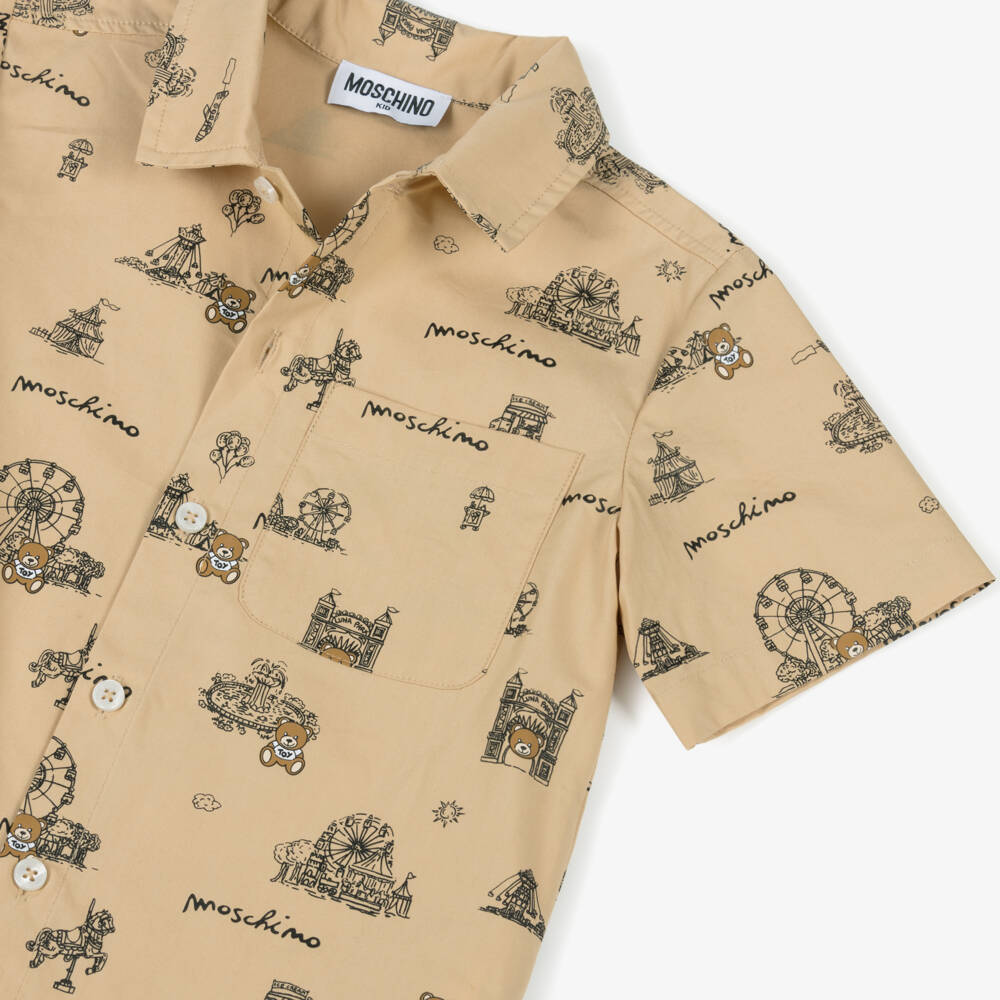 Moschino-Boys Beige Circus Adventure Shirt | Childrensalon Outlet