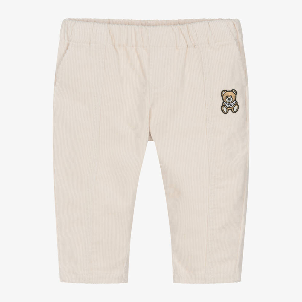 Moschino Baby-Boys Beige Teddy Cord Trousers | Childrensalon Outlet