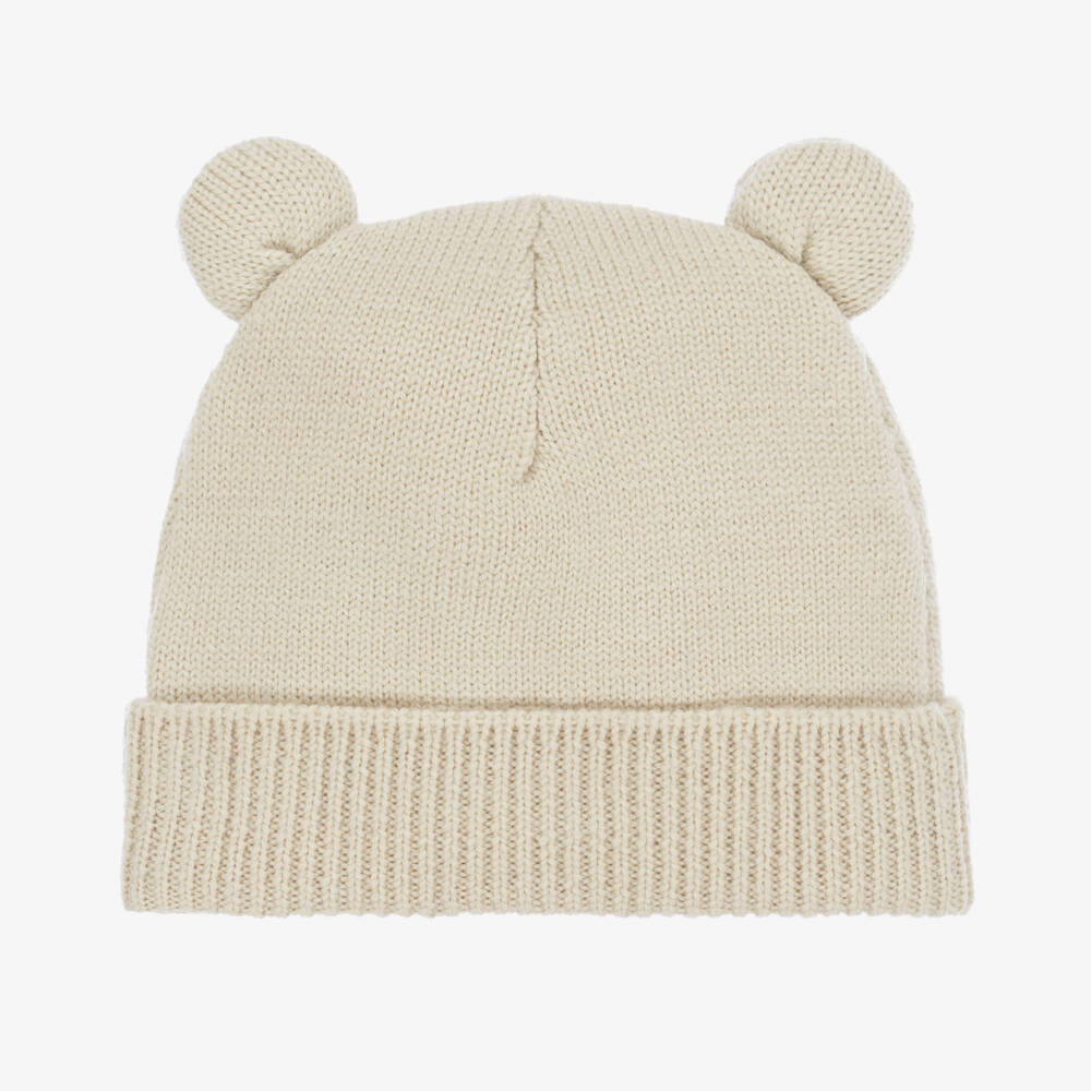 Moschino Baby-Boys Beige Wool Knit Cap | Childrensalon Outlet
