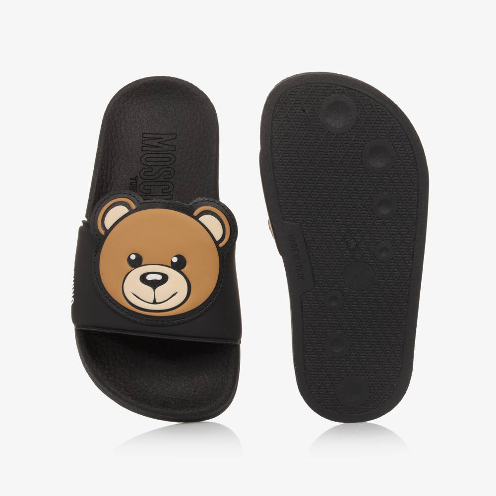 Moschino-Boys Black Bear Emblem Sandals | Childrensalon Outlet