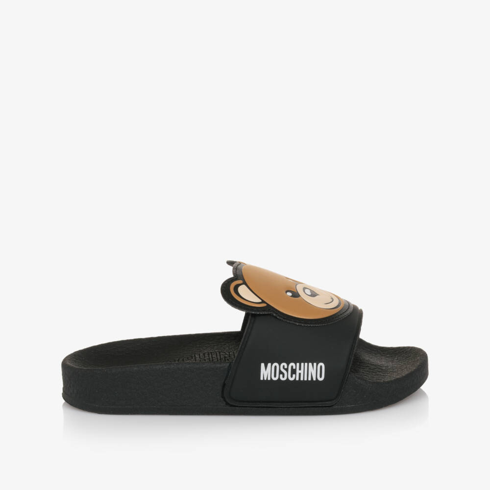 Moschino-Boys Black Bear Emblem Sandals | Childrensalon Outlet