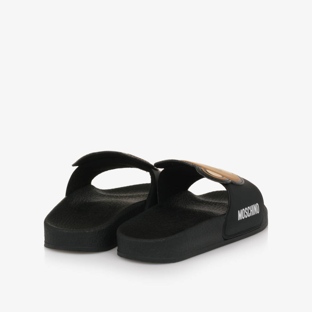 Moschino-Boys Black Bear Emblem Sandals | Childrensalon Outlet