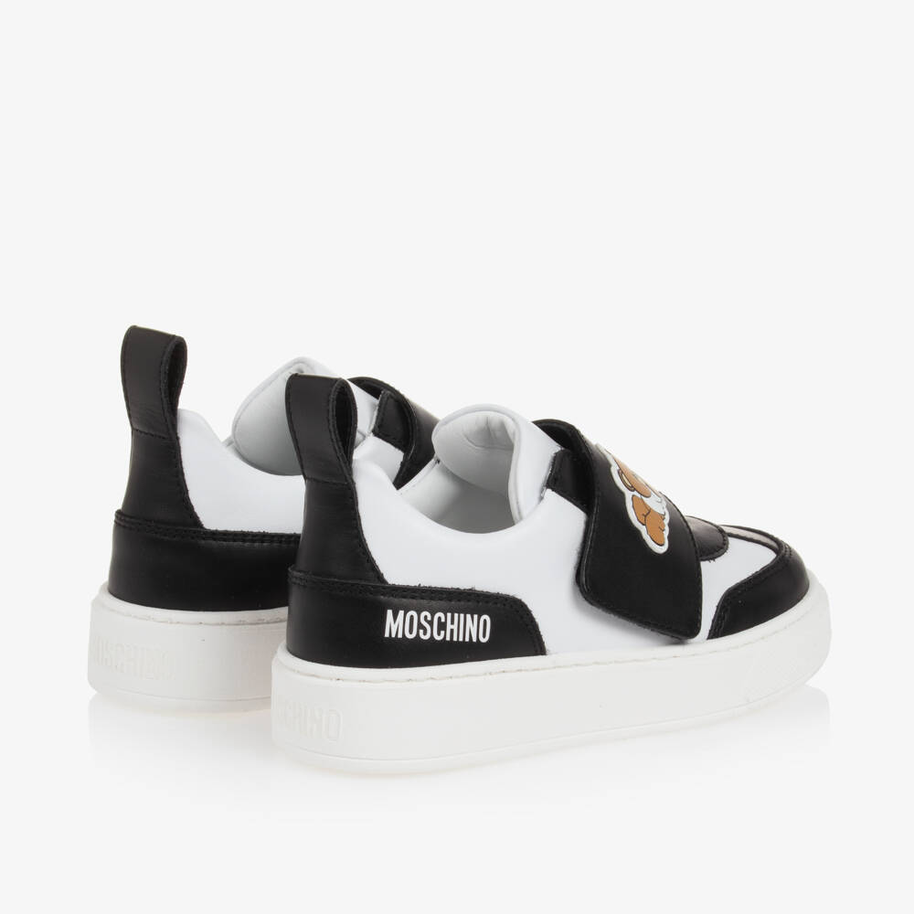 Moschino-Boys Black Bear Leather Trainers | Childrensalon Outlet