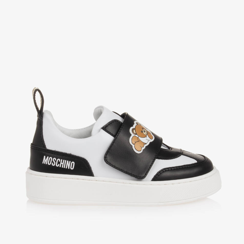 Moschino-Boys Black Bear Leather Trainers | Childrensalon Outlet