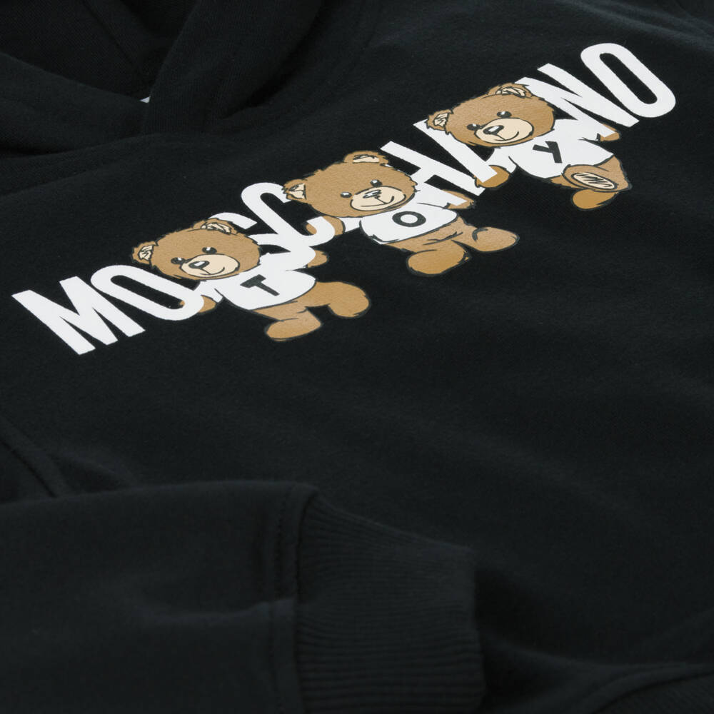 Moschino Kid-Teen-Boys Black Bear Print Hoodie | Childrensalon Outlet