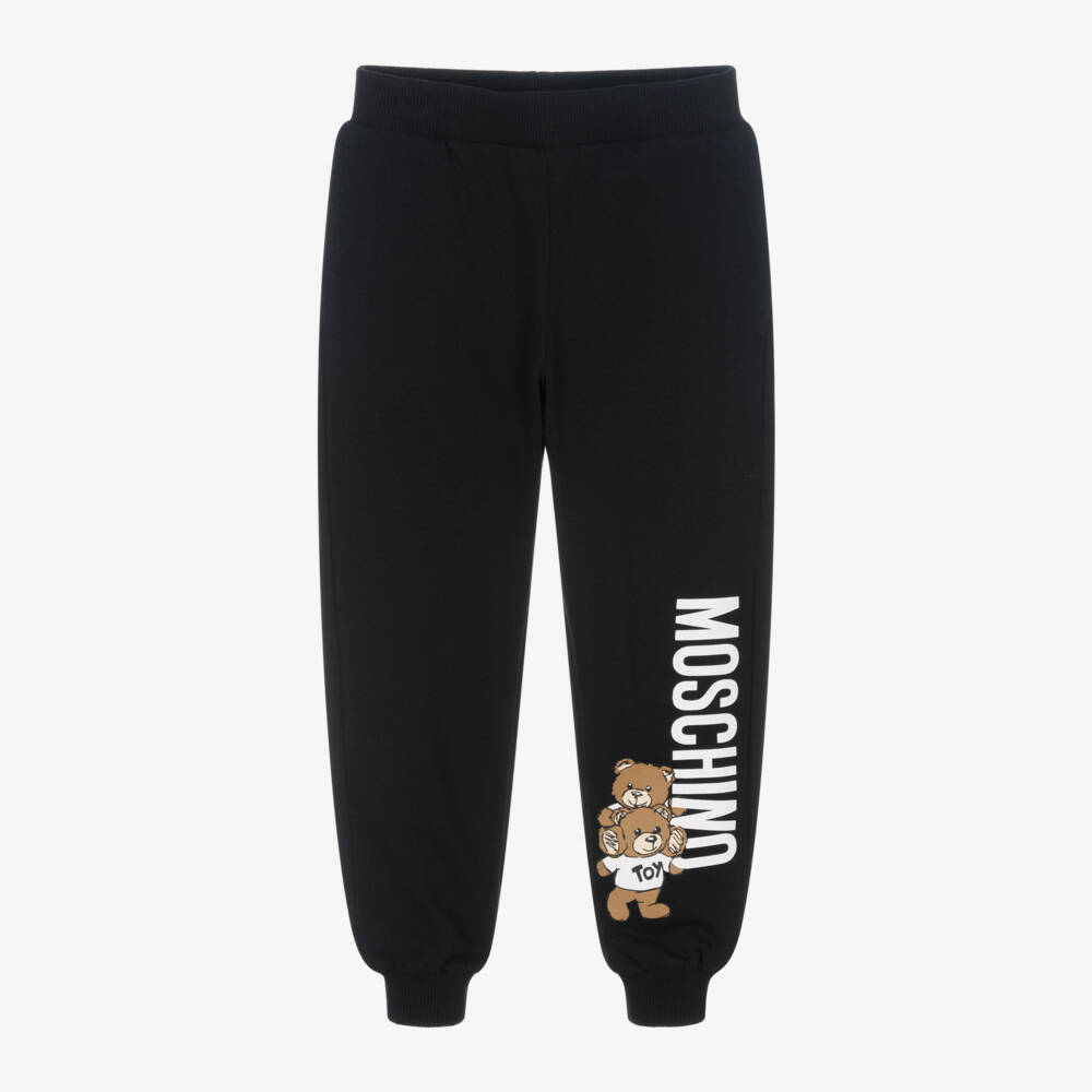 Moschino Kid-Teen-Boys Black Bear Print Joggers | Childrensalon Outlet