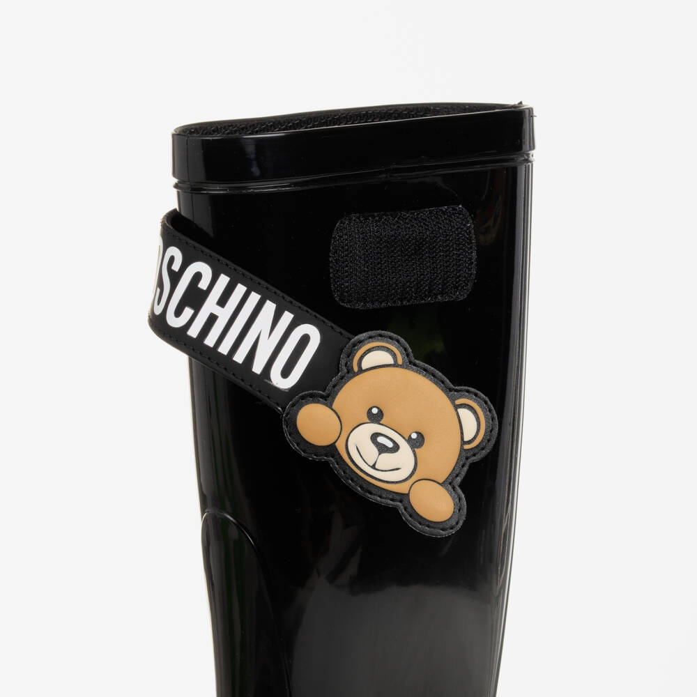 Moschino-Boys Black Bear Rubber Boots | Childrensalon Outlet