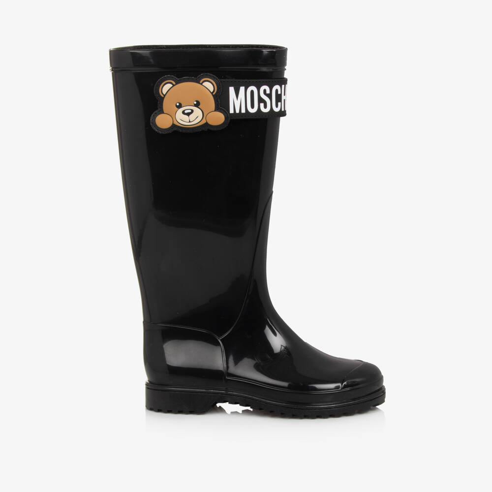 Moschino-Boys Black Bear Rubber Boots | Childrensalon Outlet