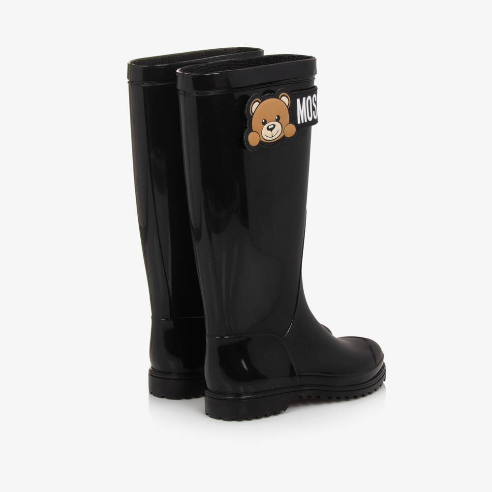 Moschino-Boys Black Bear Rubber Boots | Childrensalon Outlet