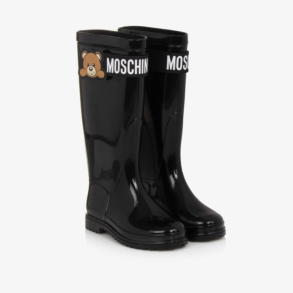 Moschino-Boys Black Bear Rubber Boots | Childrensalon Outlet