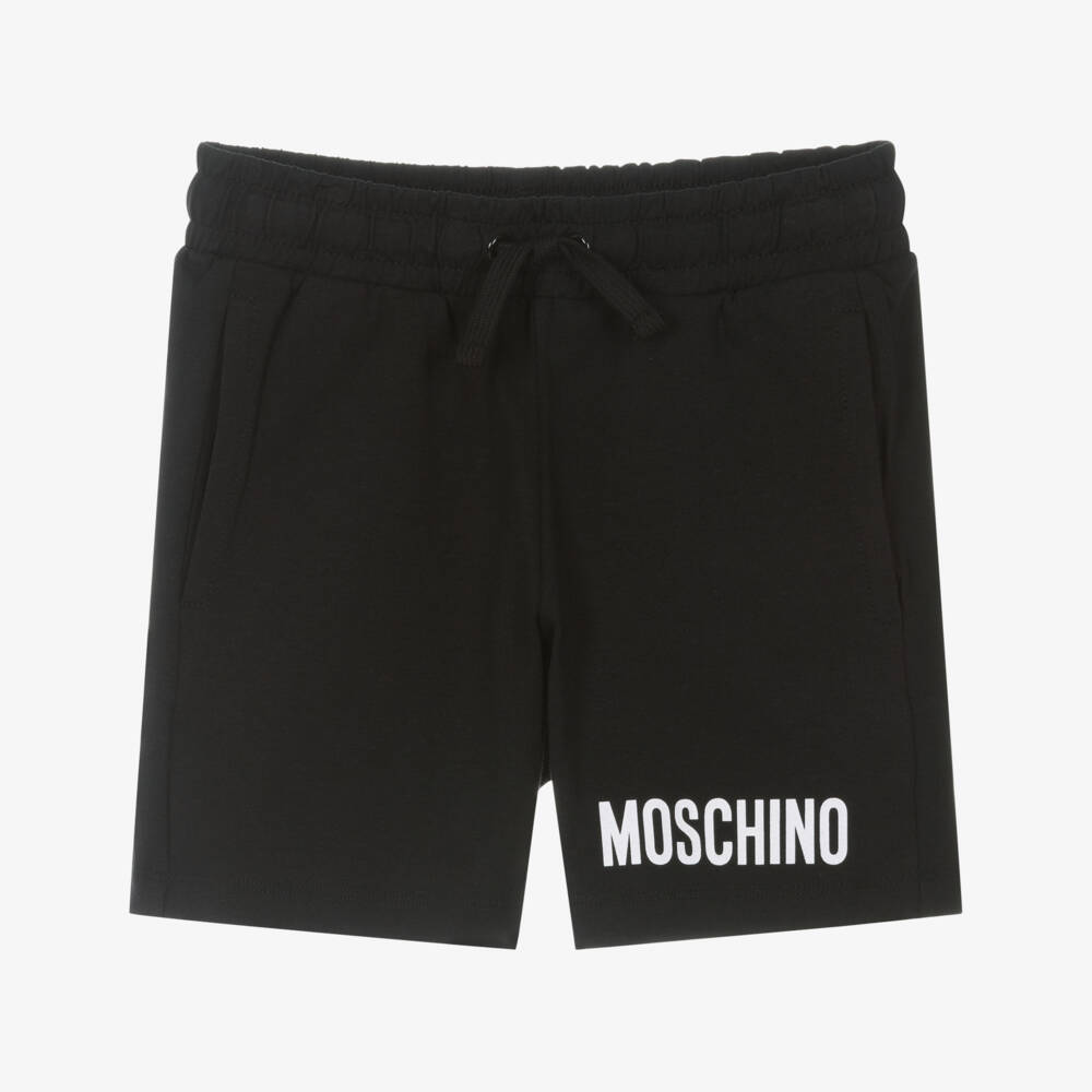 Moschino-شورت قطني أسود للأولاد بشعار الماركة | Childrensalon Outlet