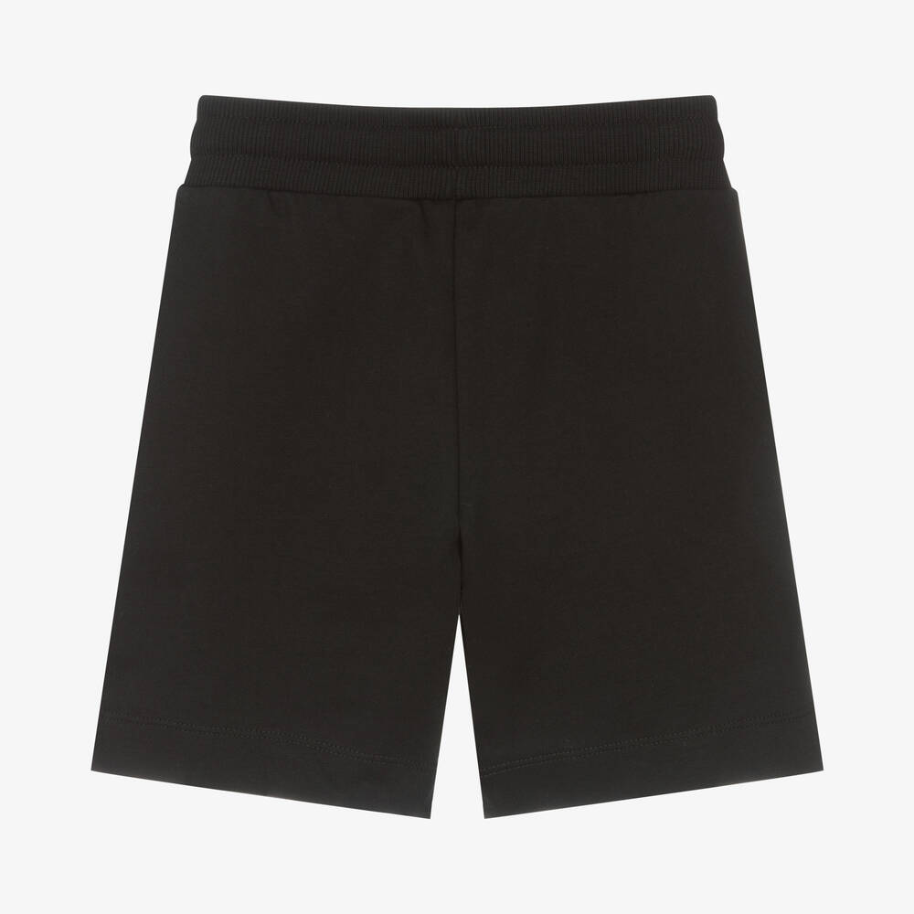 Moschino Kid-Teen-Boys Black Cotton Teddy Logo Shorts | Childrensalon Outlet