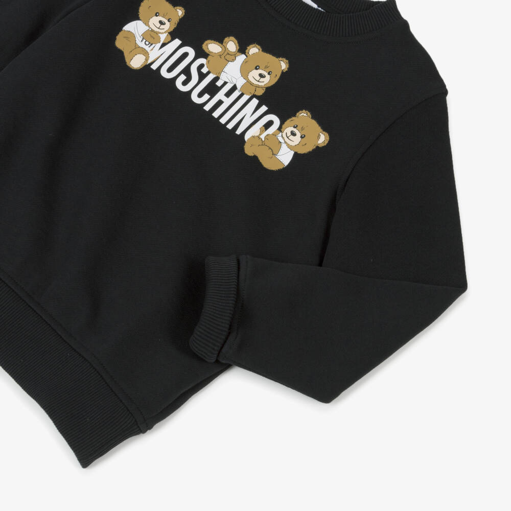Moschino-Boys Black Cozy Bear Sweatshirt | Childrensalon Outlet