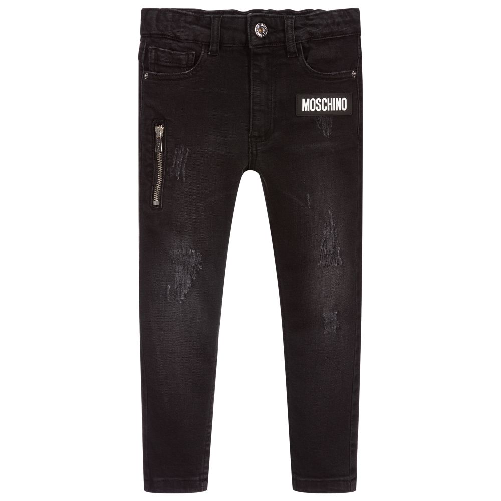 Moschino Kid-Teen - Boys Black Denim Jeans | Childrensalon