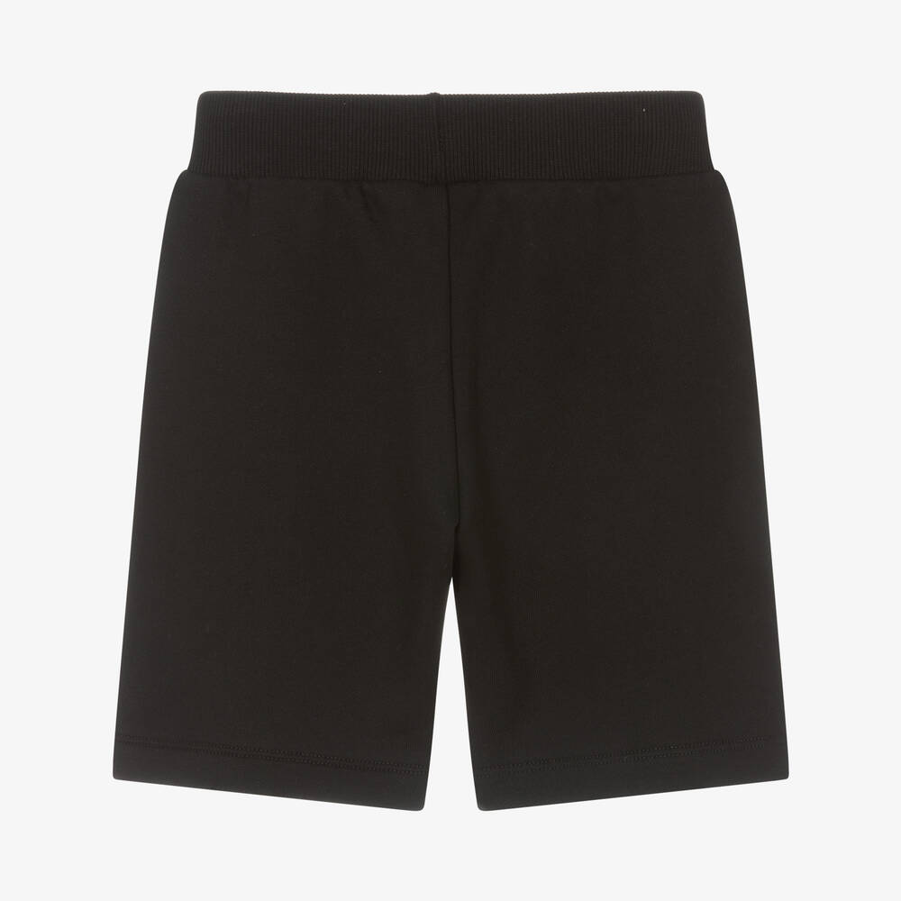 Moschino Kid-Teen-شورت قطن جيرسي لون أسود للأولاد | Childrensalon Outlet