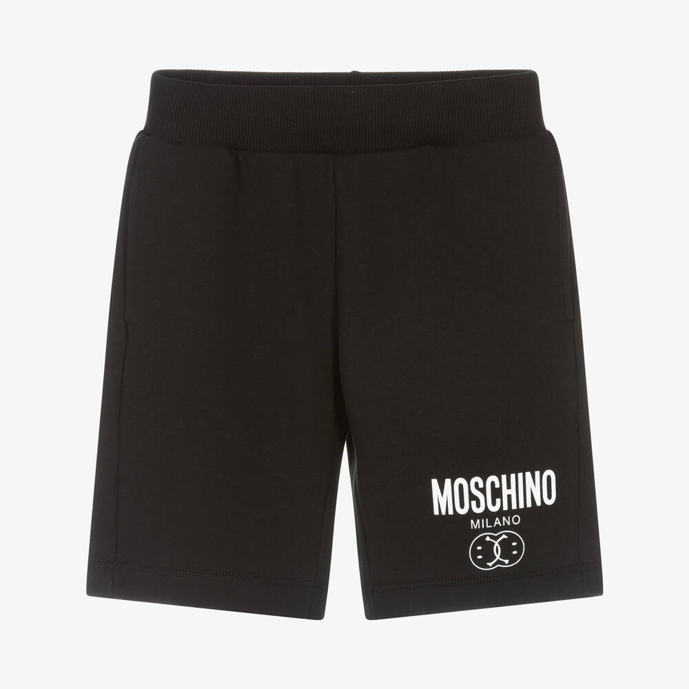 Moschino Kid-Teen - Short noir Double Smiley garçon | Childrensalon