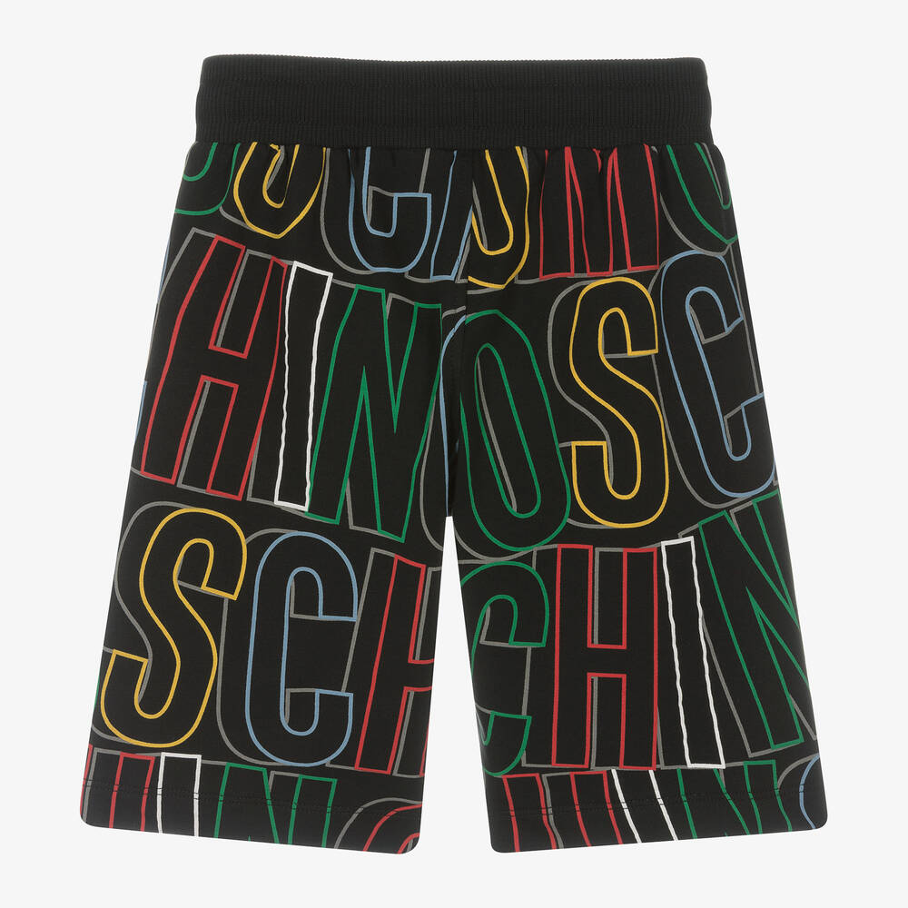 Moschino Kid-Teen-Boys Black Graphic Cotton Shorts | Childrensalon Outlet