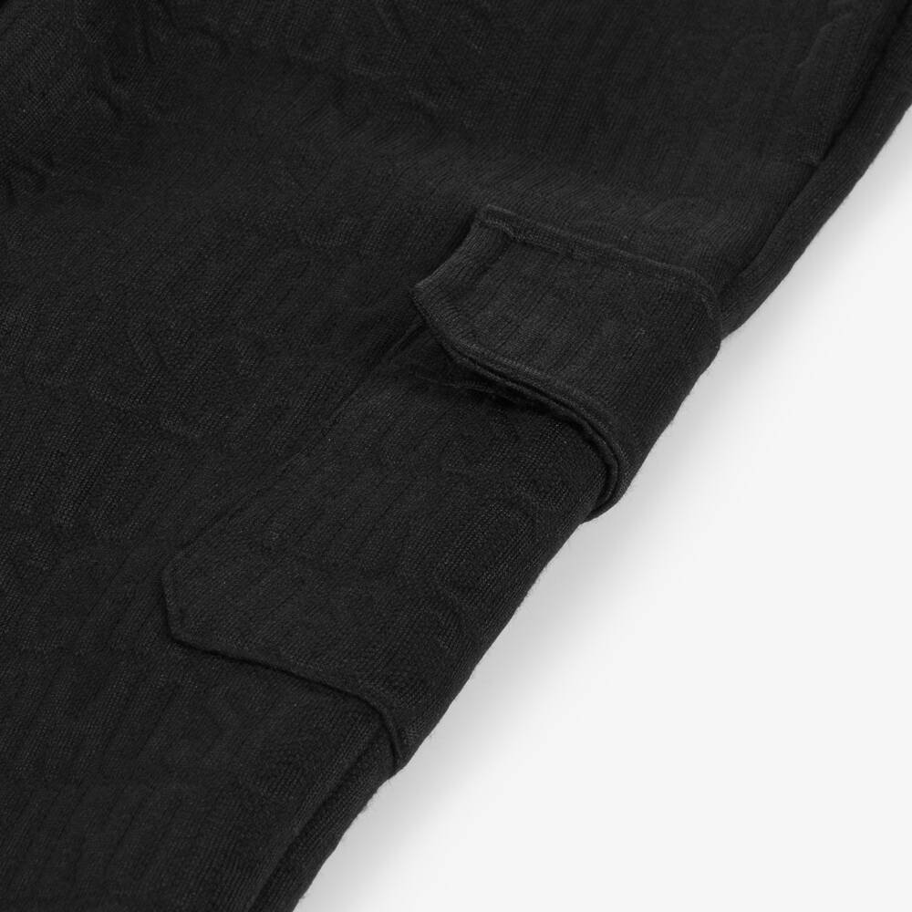 Moschino Kid-Teen-Boys Black Jacquard Logo Joggers | Childrensalon Outlet