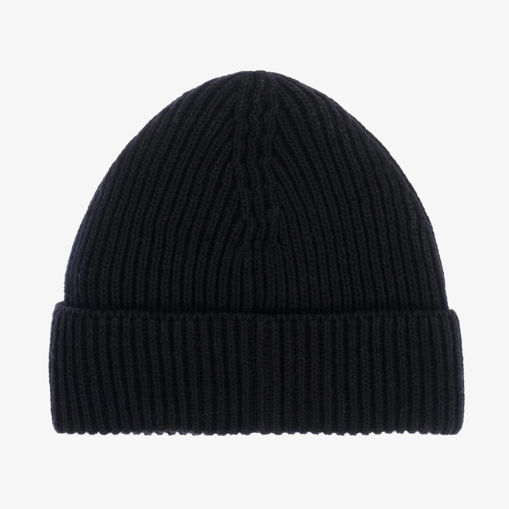 Moschino Kid-Teen-Boys Black Knit Wool Beanie | Childrensalon Outlet