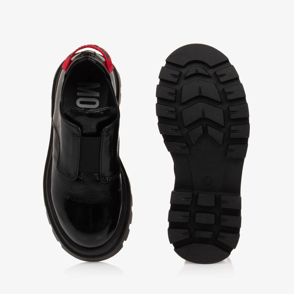 موسكينو-حذاء لوفر جلد لامع لون أسود | Childrensalon Outlet