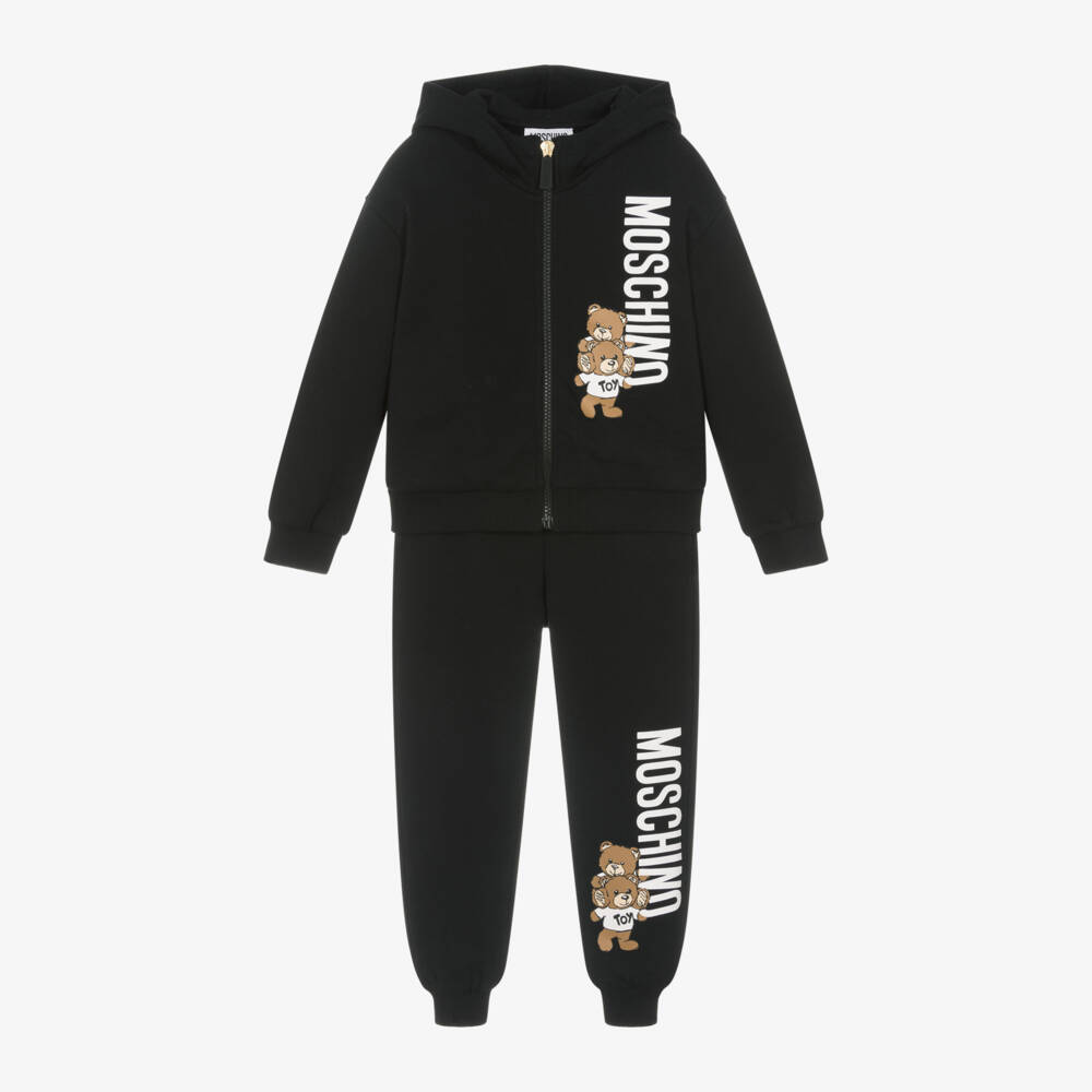 Moschino Кид-Тин-Boys Black Logo Cotton Set | Childrensalon Outlet