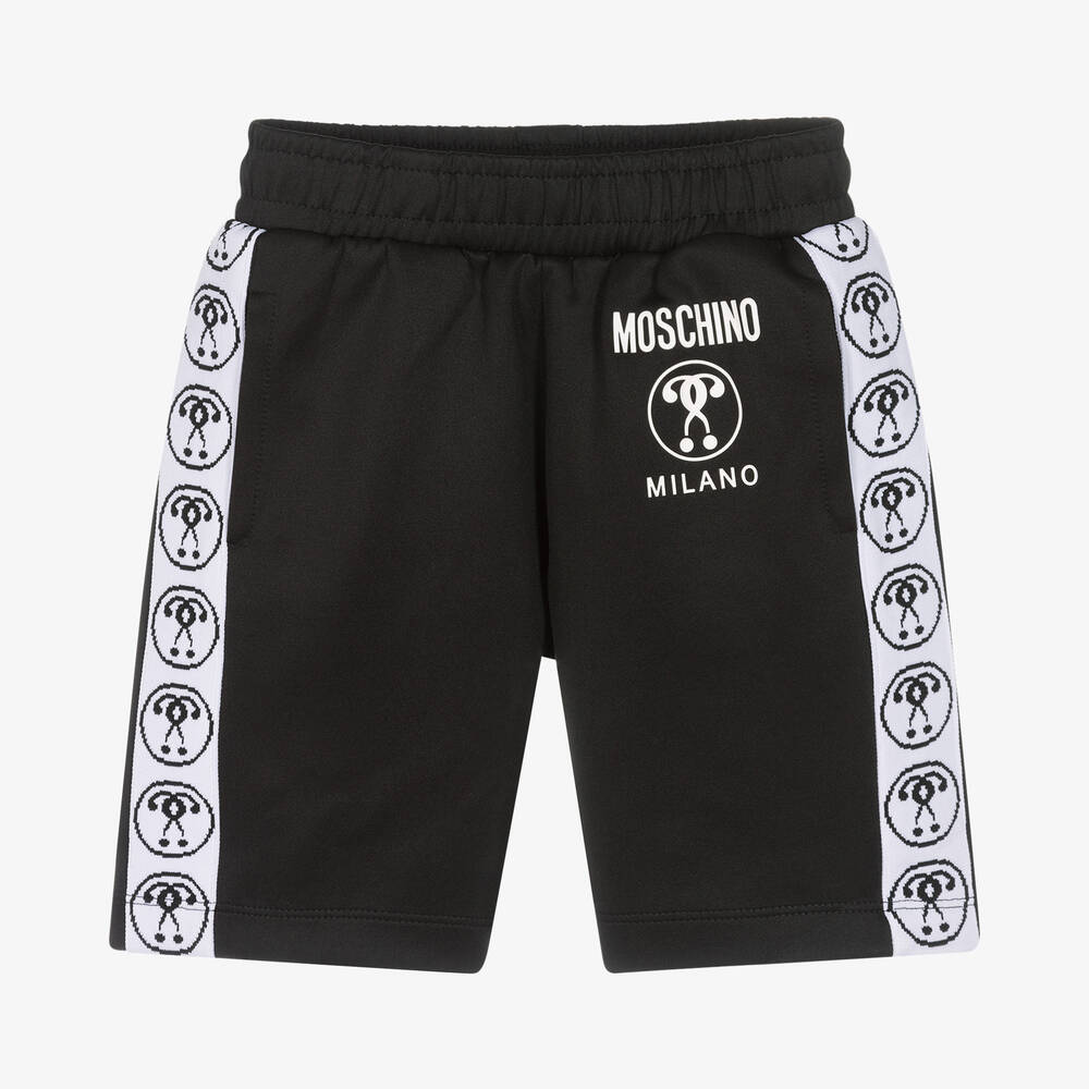 Moschino Kid-Teen - Boys Black Logo Jersey Shorts | Childrensalon