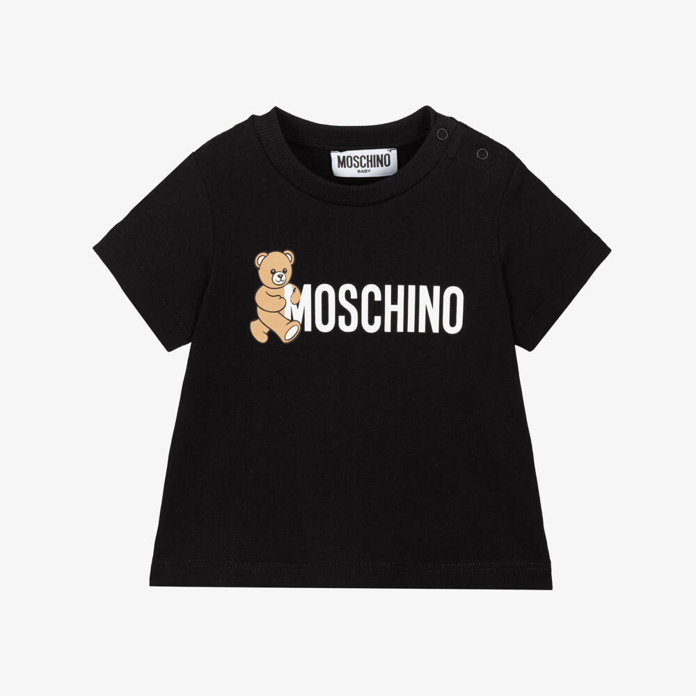 Moschino-Boys Black Short-Sleeve Tee | Childrensalon Outlet
