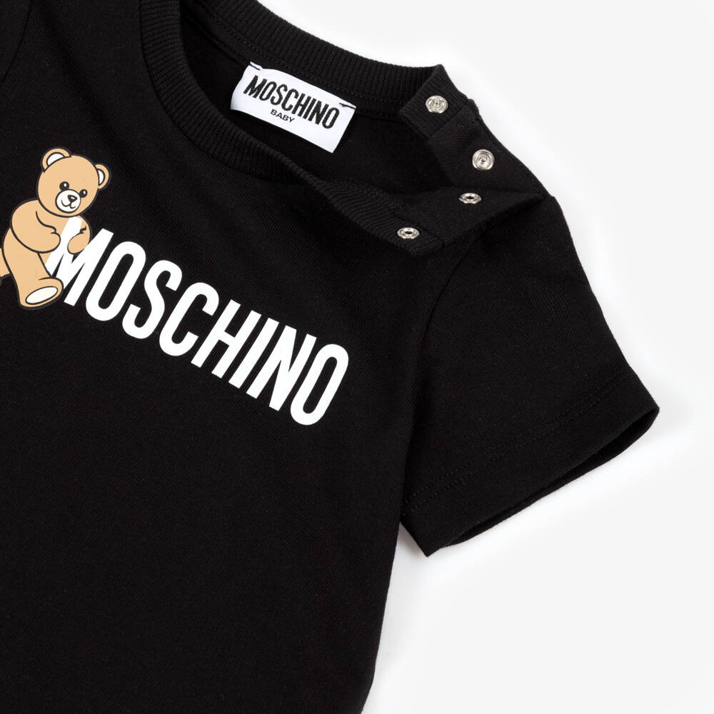 Moschino-Boys Black Short-Sleeve Tee | Childrensalon Outlet