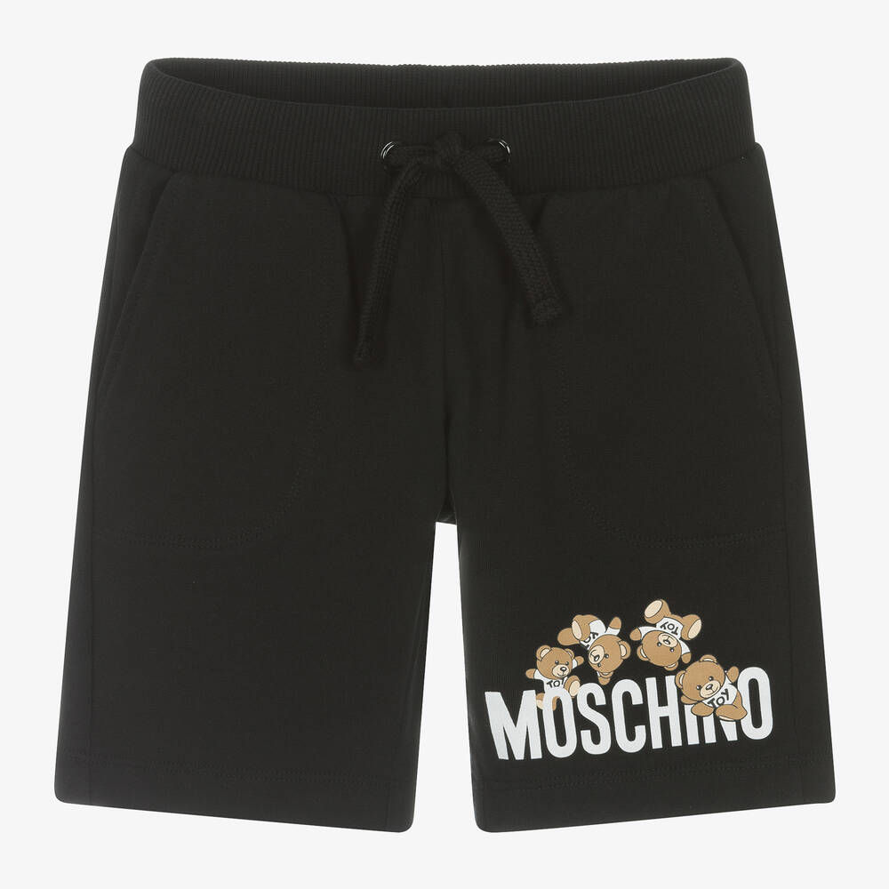 Moschino Kid-Teen-Boys Black Teddy Bear Cotton Shorts | Childrensalon Outlet