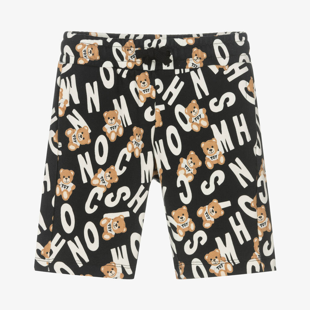 Moschino Kid-Teen - Schwarze Teddybär-Shorts für Jungen | Childrensalon