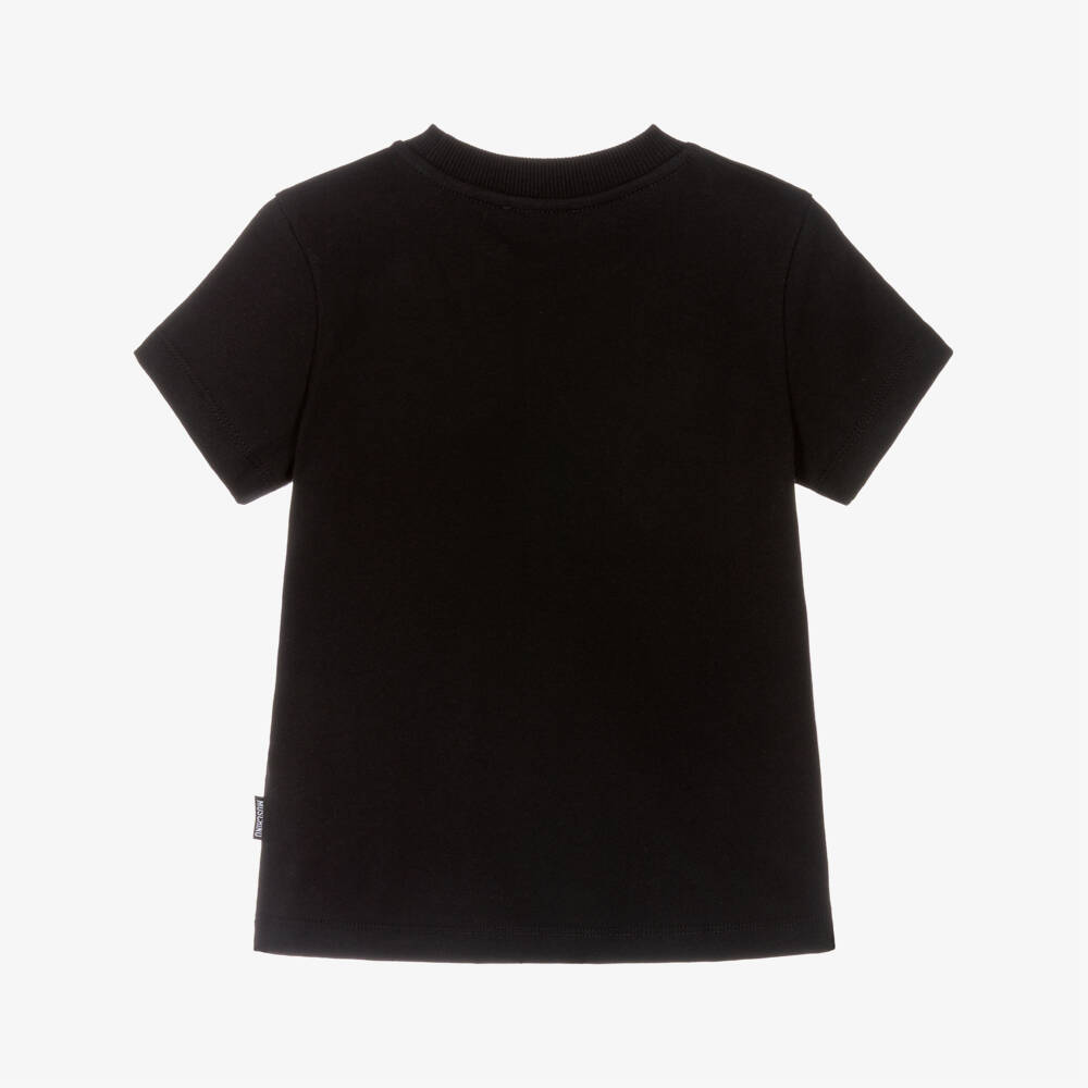 Moschino-Boys Black Teddy Bear T-Shirt | Childrensalon Outlet