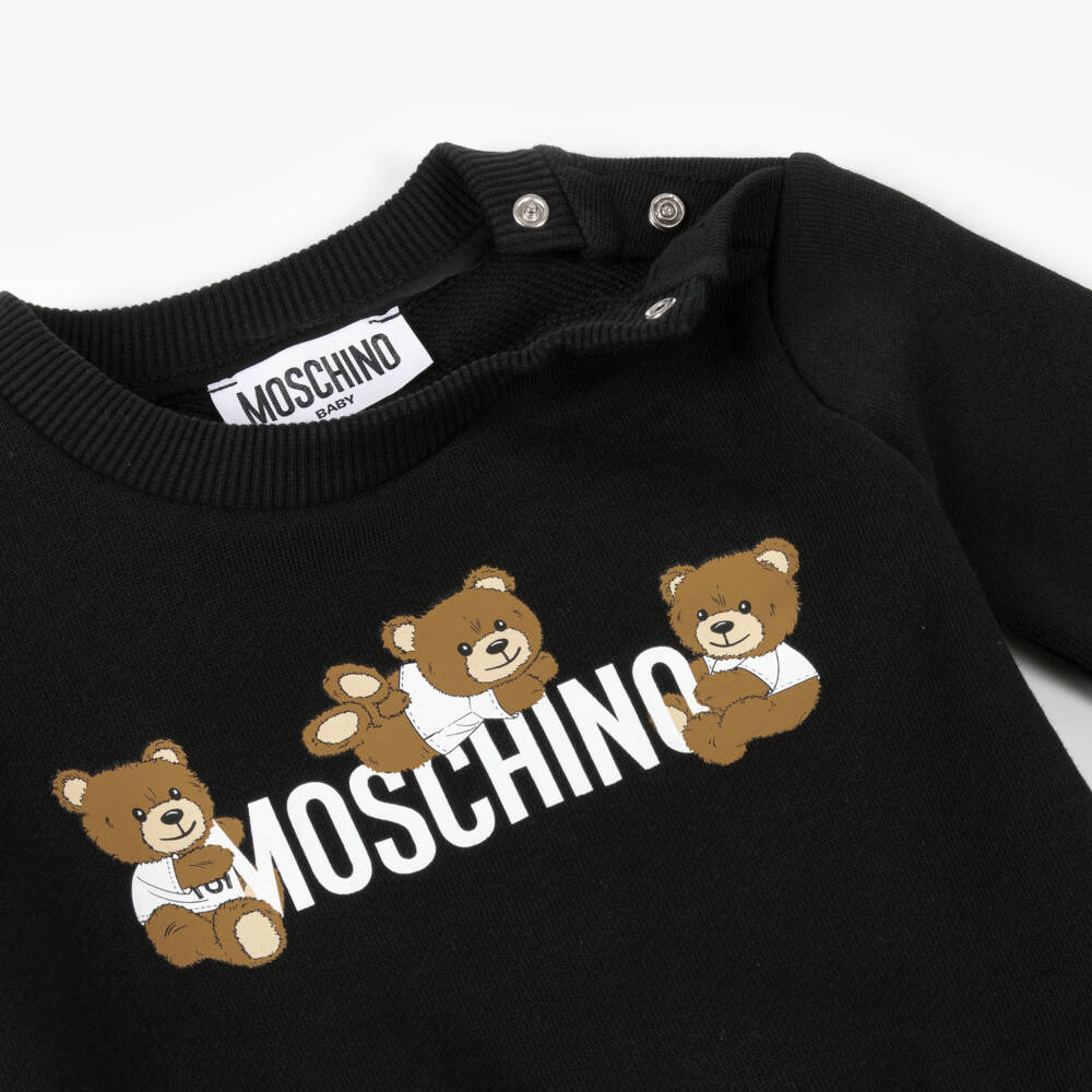 Moschino-Boys Black Teddy Design Sweatshirt | Childrensalon Outlet